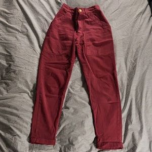 Big Bud Press pencil pants in cranberry. XS